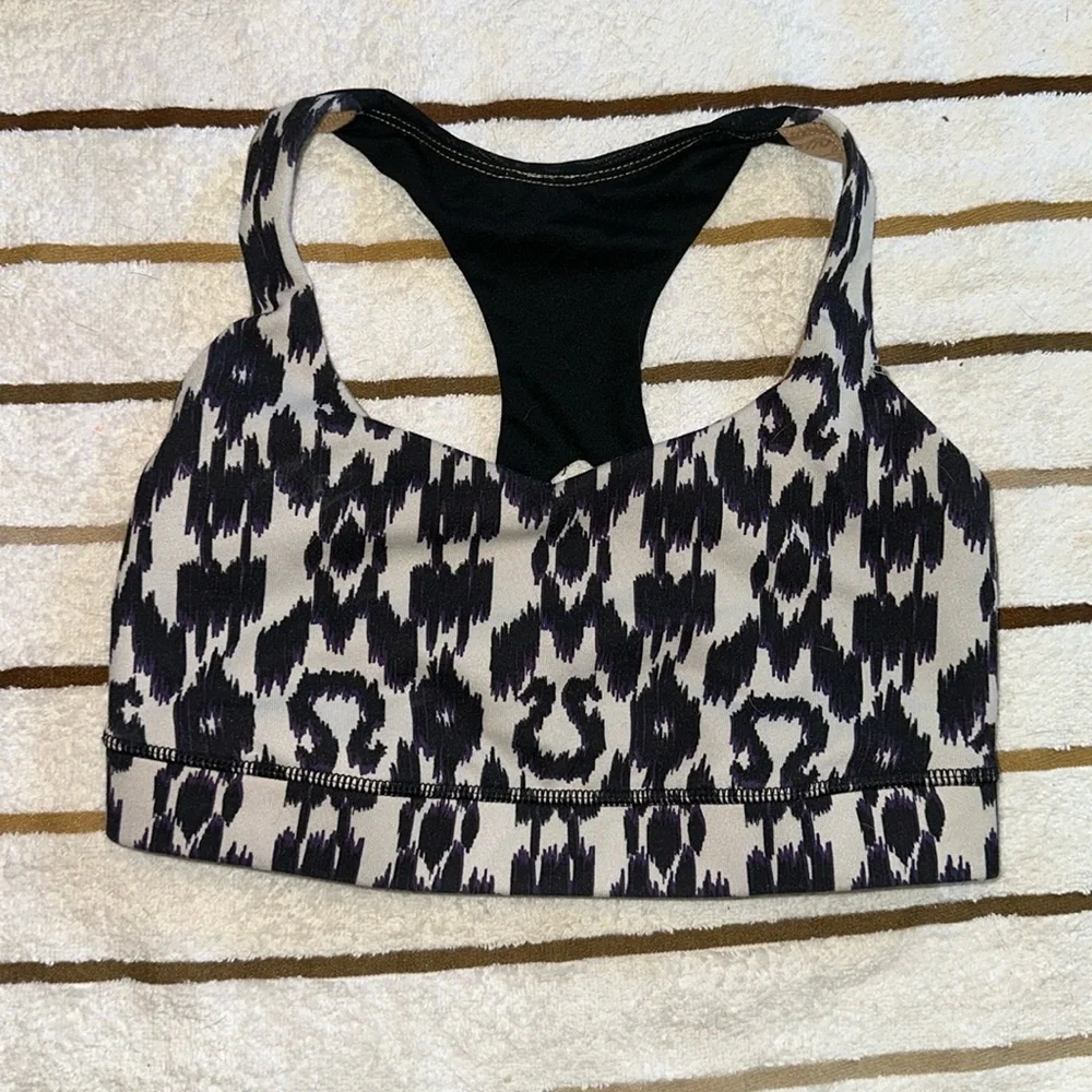 VTG LULULEMON ABSTRACT LOGO PRINT SPORTS BRA